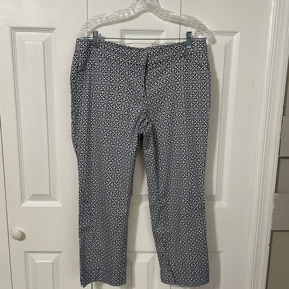 Laundry by Shelli Segal Los Angeles Womens Cropped Mosiac Navy Pant size 10 - Picture 11 of 11